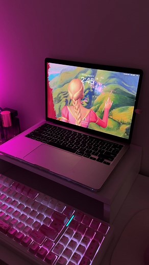Barbie Rapunzel Desk Setup Ideas and Pink MacBook Hacks