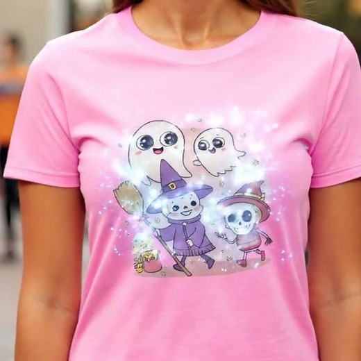 Cute Halloween Ghost & Witch T-Shirt | Spooky Season Outfit 🎃👻 #halloween #tshirt #halloweentshirt