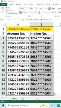 Protect Account Numbers in Excel #excel #shorts
