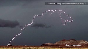 44K views · 392 shares | What does this lightning strike look like to you? Watch the video to see our guess: | AccuWeather | Facebook