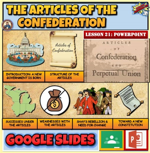 The Articles Of The Confederation and Perpetual Union Powerpoint. L21.