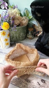 292K views · 4.7K reactions | Making my own centerpiece using a piece of burlap and a mix of dried flowers & artificial  (finally using the roses I dried) Mr. Whiskers was also a cute addition to the video 殺‍⬛ Anywho, I hope you enjoy & have a beautiful day!! #driedflowers #burlapdecor #rusticstyle #craftersoffacebook #diydecorideas #summerhomedecor #HandmadeDecor | Love Crafted Decor | Facebook