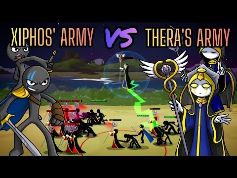 Prince Xiphos' Swordwrath Army VS Princess Thera's Meric Army - Stick War 3 Battle Of The Generals