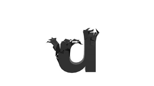 U, 3D, Letter, Lowercase