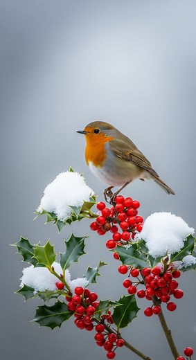 Two little friends braving the cold together. A cute and cozy portrait of European Robins in a winter wonderland #wildlife #birds #nature #natgeowild #birdwatching #fblifestyle | Saving Birds