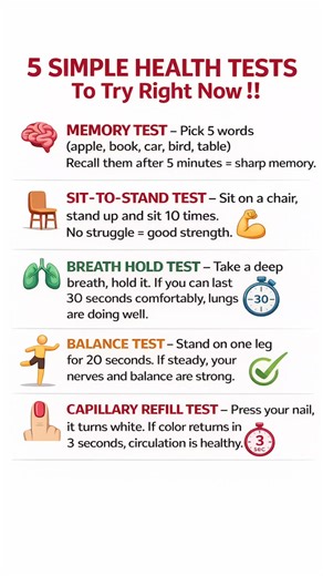 113K views · 276 reactions | 5 Simple Health Tests You Can Try at...