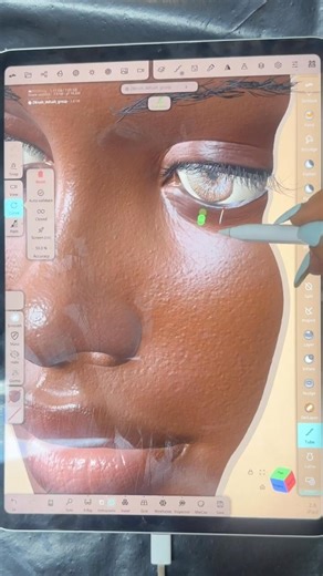 Sculpting lashes on nomad sculpt