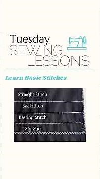 Learn Basic Stitches For Beginner Sewers / Straight Stitch, Backstitch, BastingStitch & ZigzagStitch