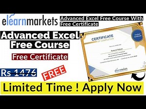 Advanced Excel Free Course With Free Certificate | Excel Free Course With Free Certificate