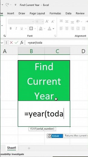 How to Get the Current Year in Excel | EASY Excel Formula Tutorial