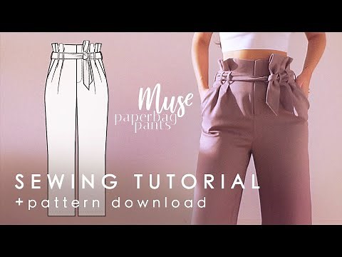 Paperbag Style Pants Sewing Tutorial + Pattern Download |Muse Paperbag Pants|