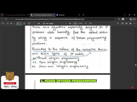 Integer Programming Problem (IPP) Part-1 | Basic Concept & Types | Operations Research Bangla 2026