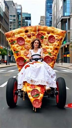 Cheesy Pizza Car Delivery! 🍕 AI Yummy Concept