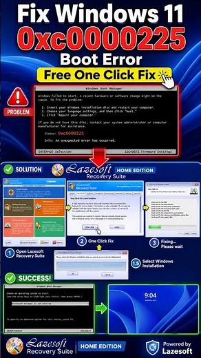 Fix Windows 11/10 0xc0000225 Boot Error for Free