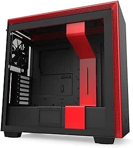 NZXT H710 - ATX PC Gaming Case - Tempered Glass - Enhanced Cable Management – Water-Cooling Ready - Matte Black/Red