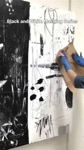 COLD WAX and Oil - Black and White - MASKING | Pamela Caughey
