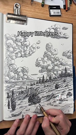 Want to learn how to draw like this? Tap the link in my bio to start the drawing drills course. You don’t need to make a masterpiece every time you sit down to draw. Some days, the win is just filling the page. Trying a shape again. Making the curve a little cleaner. Seeing the perspective a little faster. Getting your hatching a little more controlled. That’s what I like about drills. There’s no pressure for every drawing to become something worth framing. You’re allowed to just practice. And w