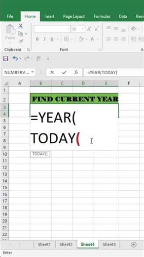 Current Year in Excel | Excel YEAR Formula | How to get current year in excel
