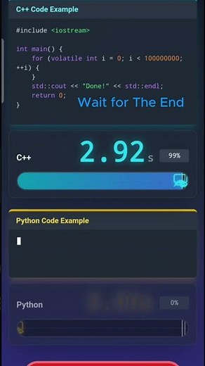 C++ vs Python: Speed Test in 10 Seconds! #coding #python #programming #computerscience