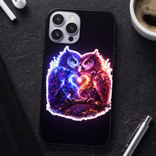 Neon Owl Love Sticker | Valentine's Day Romantic Decal (digital Download) - Etsy