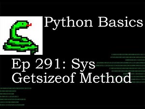 Python Basics Sys Getsizeof Method