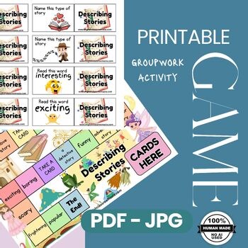 Telling Stories Board Game Printable (ESL) English Learners Group Work Activity