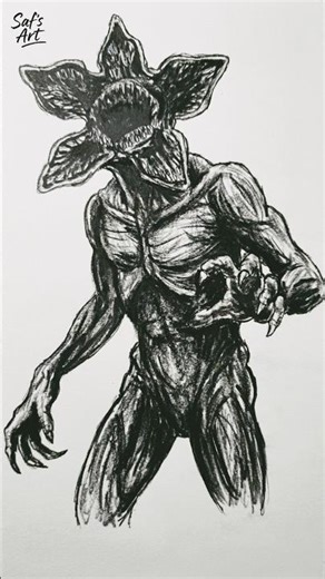 Demogorgon Drawing – Horror Monster Sketch (Stranger Things) #shorts