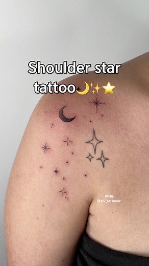 Shoulder star tattoo⭐️✨🌙 #finelinetattoo #タトゥー #koreatattoo #tattoo #linetattoo #lineworktattoo #추천 #tattoovideo #한국 #지브타투 #zivtattooer #koreantattoo #smalltattoo #seoultattoo #지브타투어 #minitattoo #紋身