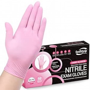Pink Disposable Exam Gloves, X-Small, 50-ct Box, Powder-Free, Latex-Free, Medical Grade Gloves for Cleaning & Esthetician