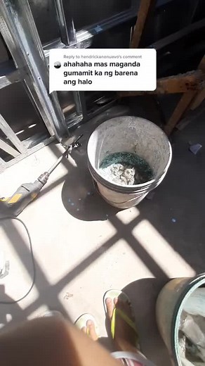 Reply to @hendrickanonuevo mixing using diy drill mixer #fypage #fyp #diy #boysen