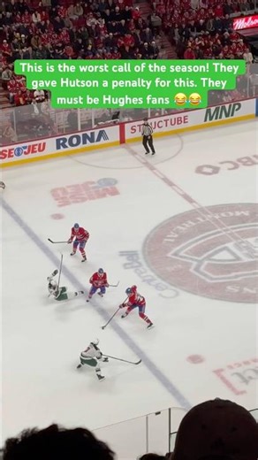This is the worst call of the season! They gave Hutson a penalty for this. They must be Hughes fans