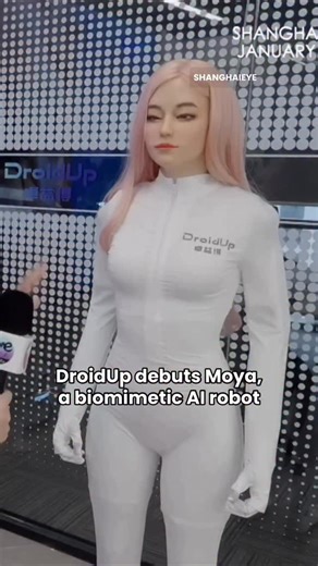 15K views · 434 reactions | Who is she??? It’s Moya, an unsettlingly realistic new humanoid AI robot from Shanghai-based robotics company DroidUp. #robotics #robot #humanoid #synth #techtok | CNET | Facebook