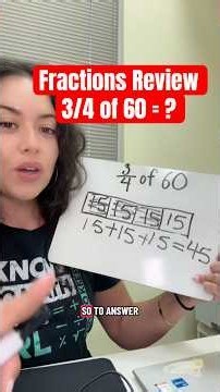Fractions Review: How to Find 3/4 of 60 Using Model #fractions #math #mathreview #silentmath