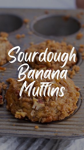 Amy Coyne | Sourdough recipes & help with your bakes on Instagram: "My kids are obsessed - and I don’t blame them. These sourdough banana muffins are a staple in our home: https://amybakesbread.com/sourdough-banana-muffins/ The ultimate quick-fix for brown bananas and sourdough discard - these are moist, tender and so delicious. And that crumb topping - just downright yummy. I love that this recipe requires no mixer and it bakes up faster than a loaf of banana bread. It’s also incredibly versati