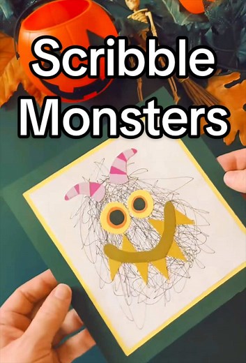 Halloween Scribble Monster Craft for Kids