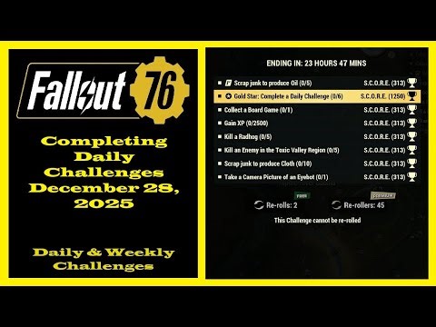 Completing Daily Challenges For December 28, 2025 - Fallout 76 Daily Challenges Guide