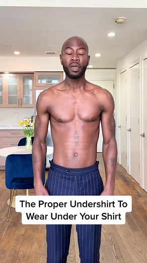 The proper undershirt to wear under your white dress shirt #fyp #fashiontiktok #stylehacks