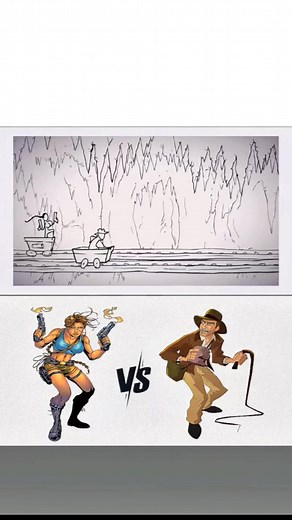 149K views · 2.3K reactions | Lara Croft vs Indiana Jones  #animation #cartoon #laracroft #indianajones #fyp | Pixel.p45 | Facebook