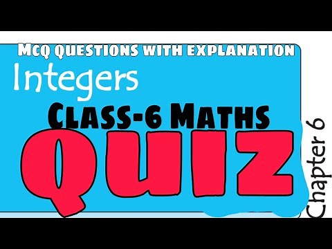 QUIZ (Test Yourself) / INTEGERS / Class-6 Maths / Ncert chapter-6 MCQ question answers