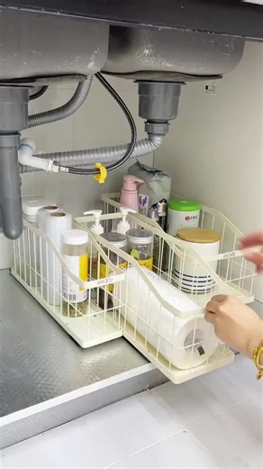 No-Drill Cabinet Pull-Out Organizer for Kitchen Storage