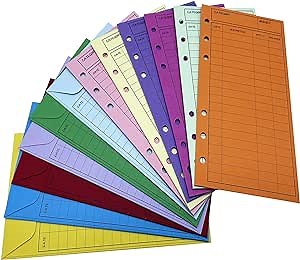 12 pcs Budget Envelopes with Punched Holes for A6 Binder Cash Envelope System Wallet, Simple Budget Sheet Printed Pattern for Budgeting and Money Saving