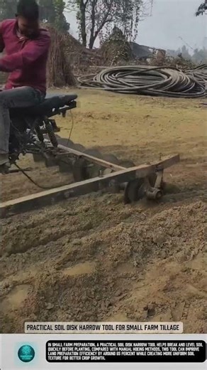 Practical Soil Disk Harrow Tool for Small Farm Tillage #tools