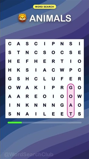 WORD SEARCH SHORTS - Animals (2026-09-10)