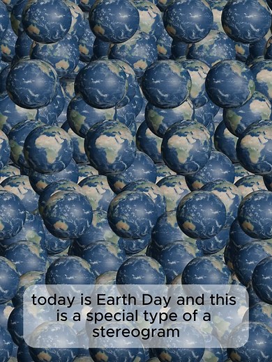 Earth Day Stereogram! Can you see the 3D earths popping out? #stereogram #challenge #earthday