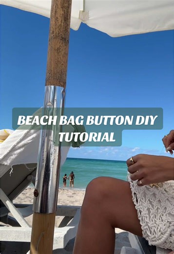 Step-by-step tutorial on how to add cute summery buttons to your beach bag to customize it!🐚🙏🏽✨ We have all these buttons and more at sterlingbuttons.com #DIYSewing #vintagebuttons #UpCycleFashion #sewing #buttons