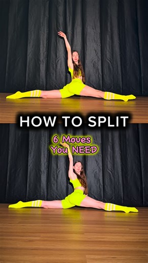 Olha - Flexibility Coach on Instagram: "Trying to get your splits? 👀😊 These 6 exercises will help you get there faster 🔥 Beginner & Pro options — save this and try it today! For best results, do these stretches at least 3-4 times a week & make sure to stay consistent!💗 . #flexibility #stretching #splits #yogapractice #gymnastics"