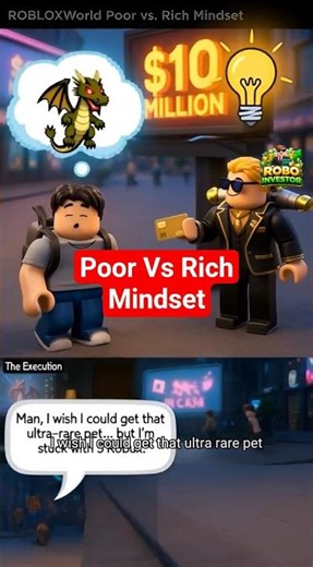 Poor Vs Rich Mindset #roblox #investing #passiveincome #shorts