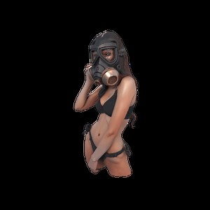 Sexy Woman in Gas mask and bikini