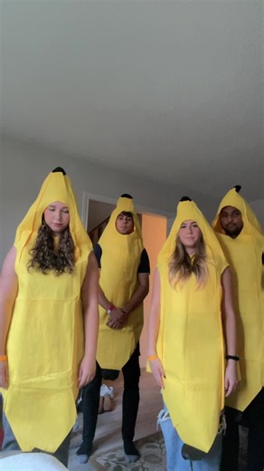 Fun Group of Friends in Banana Costumes