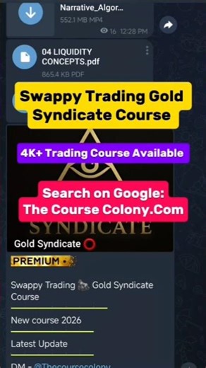 Swappy Trading Gold Syndicate Course Available 🤩#Swappytrading #trading